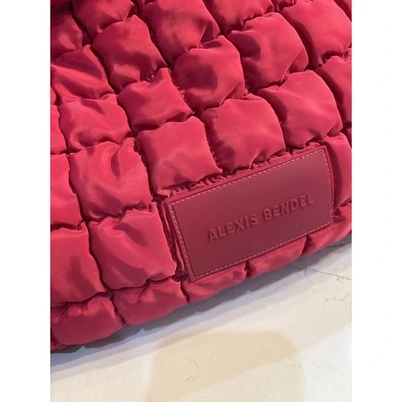 Alexis Bendel Pink Quilted Puffer Hobo Tote - Picture 2 of 8